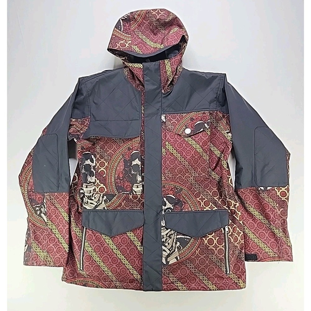 Rare Analog Design Unlikely Future Guidance Snowboard Jacket Skulls Men's Large